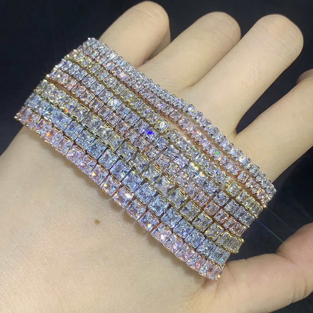 10pcs/lot 2.5/3/4mm Square CZ Paved Adjustable Tennis Bracelets Women Bracelets Charms Beads Beyond