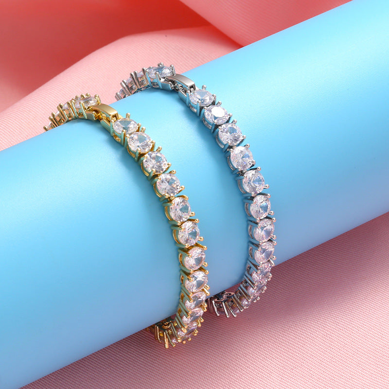 5pcs/lot 8inch Gold Silver 6mm CZ Pave Tennis Bracelets for Women Cuban Chains Charms Beads Beyond