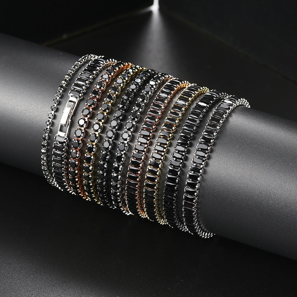 10pcs/lot Black CZ Paved Adjustable Tennis Bracelets Women Bracelets Charms Beads Beyond
