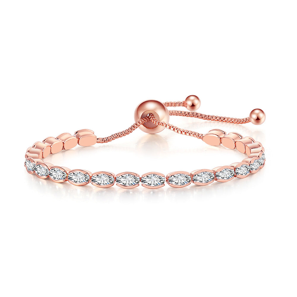 10pcs/lot Adjustable Fashion Egg CZ Tennis Chain Bracelets Women Bracelets Charms Beads Beyond