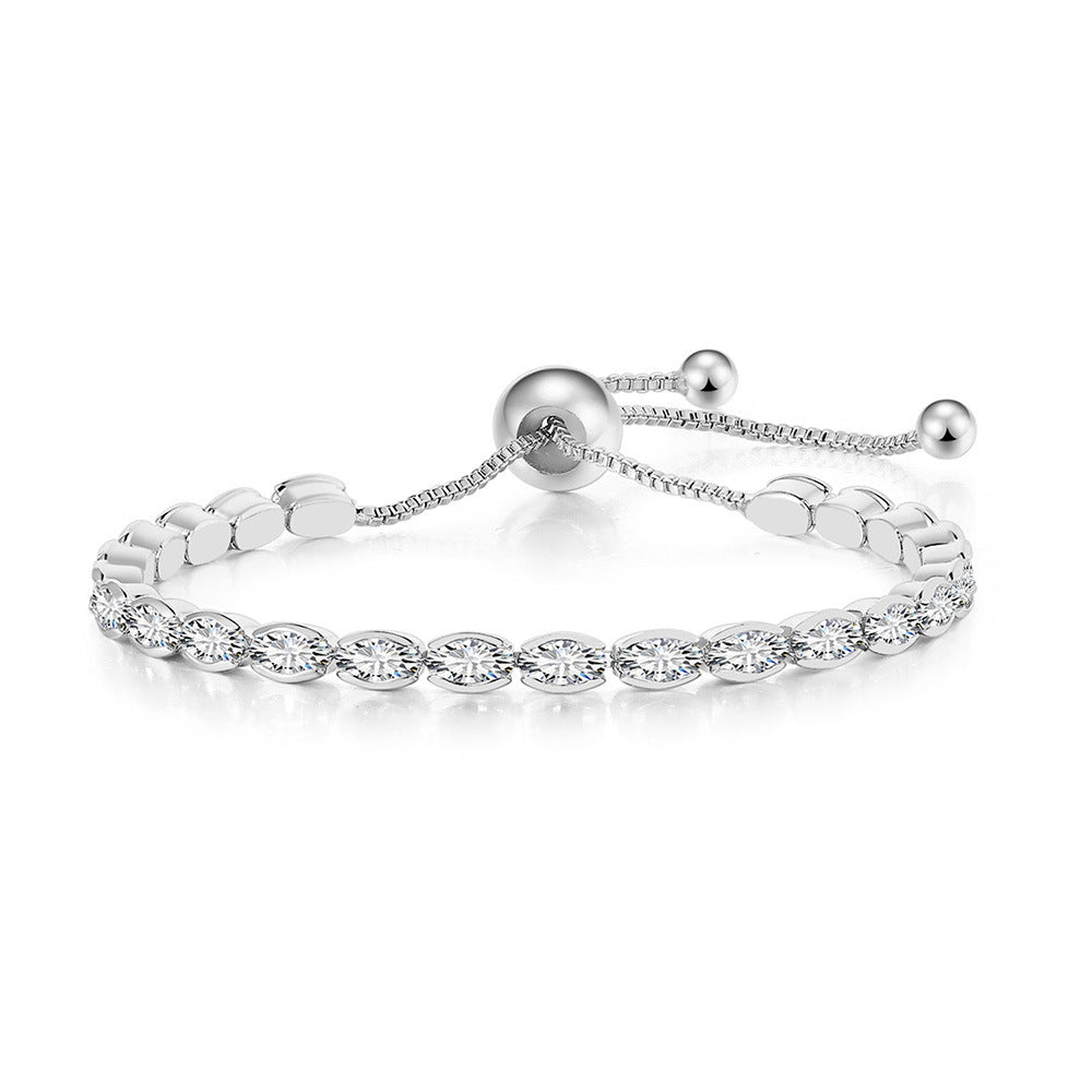 10pcs/lot Adjustable Fashion Egg CZ Tennis Chain Bracelets Women Bracelets Charms Beads Beyond