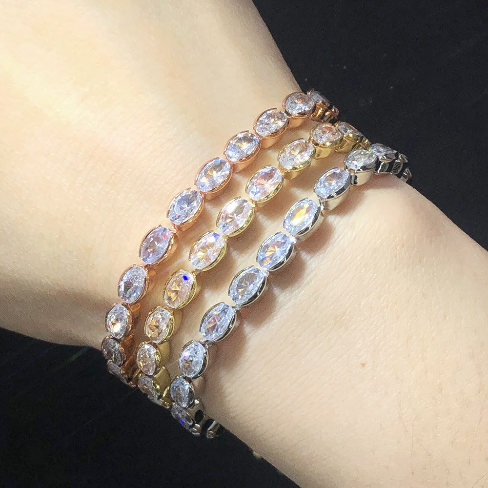 10pcs/lot Adjustable Fashion Egg CZ Tennis Chain Bracelets | Necklaces | Charms Beads Beyond 3*5mm / Mix Colors
