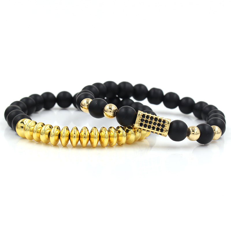 5 sets/lot 8mm Matte Stone Beads Hematite Bracelets Men Bracelets Charms Beads Beyond