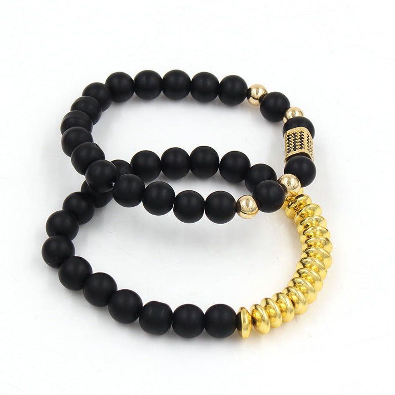 5 sets/lot 8mm Matte Stone Beads Hematite Bracelets Men Bracelets Charms Beads Beyond
