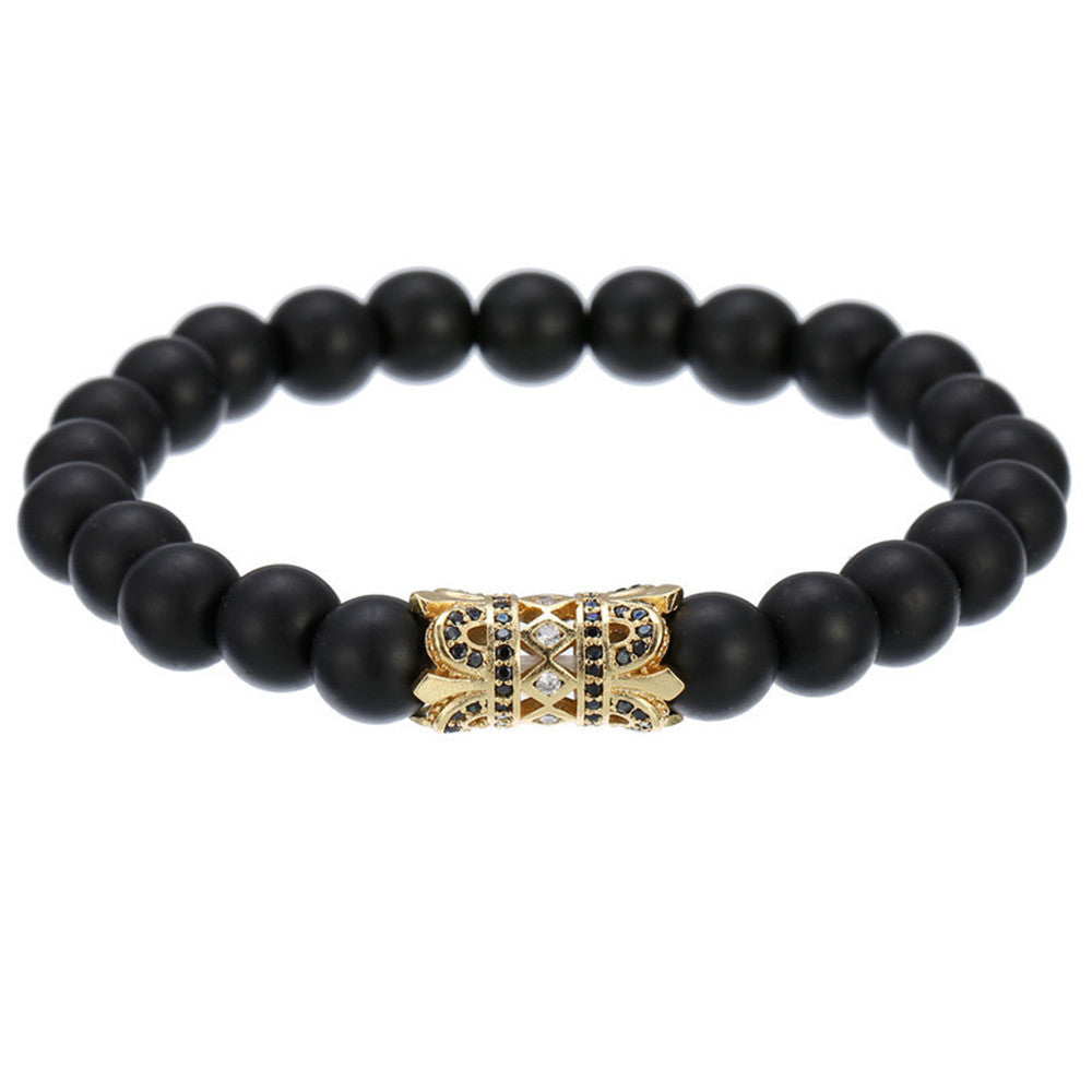 5 sets/lot 8mm CZ Paved Ball Matte Stone Beads Bracelets Men Bracelets Charms Beads Beyond