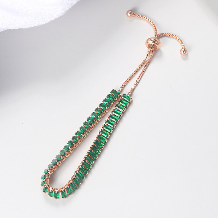 5pcs/lot Gold Plated 2.5*5mm Multicolor CZ Paved Adjustable Bracelet Women Bracelets Charms Beads Beyond