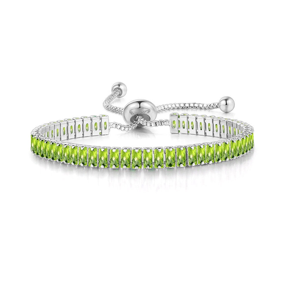 5pcs/lot Gold Plated 2.5*5mm Multicolor CZ Paved Adjustable Bracelet Light Green on Silver Women Bracelets Charms Beads Beyond