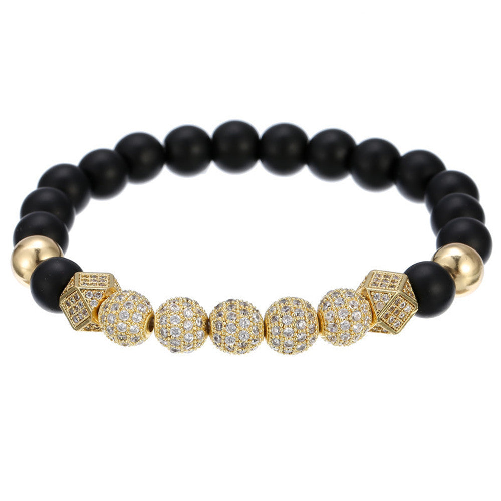 5 sets/lot 8mm CZ Paved Ball Matte Stone Beads Bracelets Men Bracelets Charms Beads Beyond