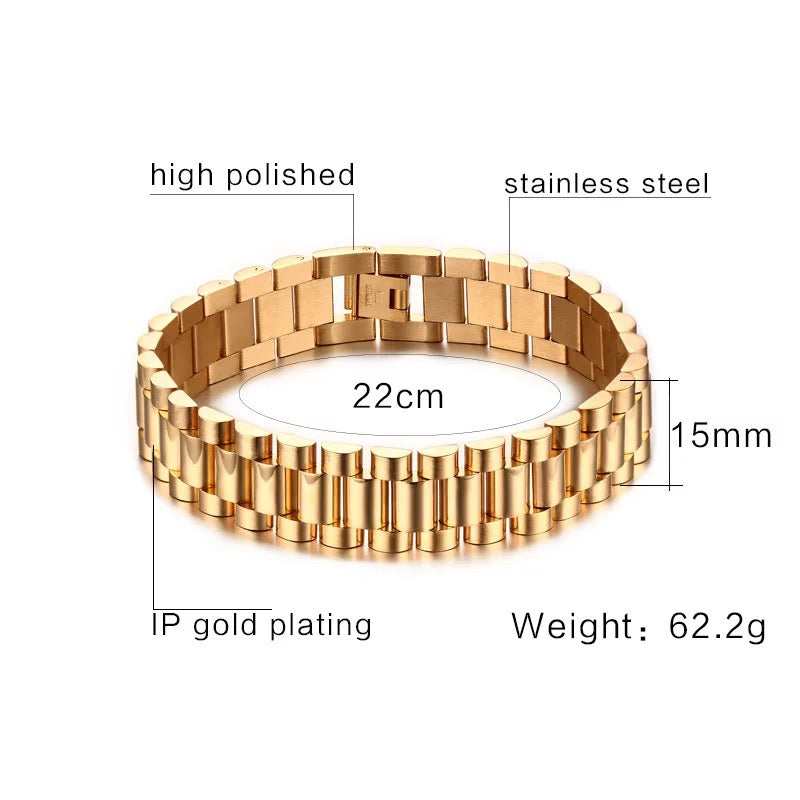5pcs/lot Stainless Steel Watch Band Bracelet for Men Men Bracelets Charms Beads Beyond