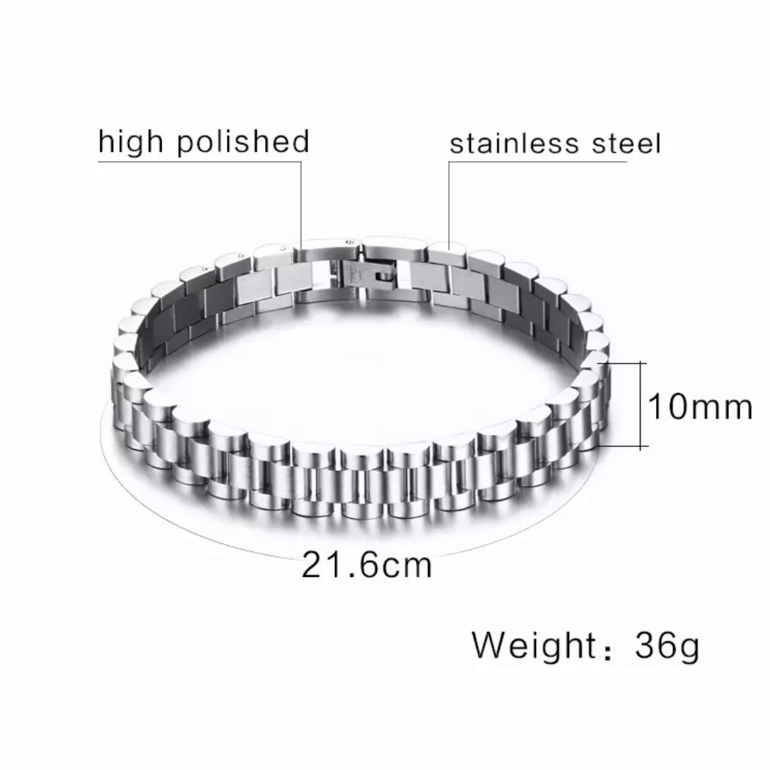 5pcs/lot Stainless Steel Watch Band Bracelet for Men Men Bracelets Charms Beads Beyond