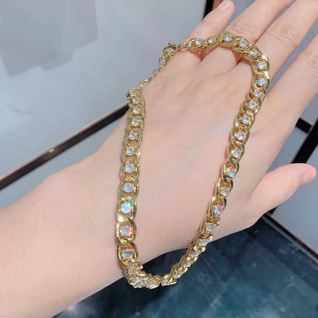 2pcs/lot CZ Paved Earring/Necklace/Bracelets 2 Necklaces Women Bracelets Charms Beads Beyond