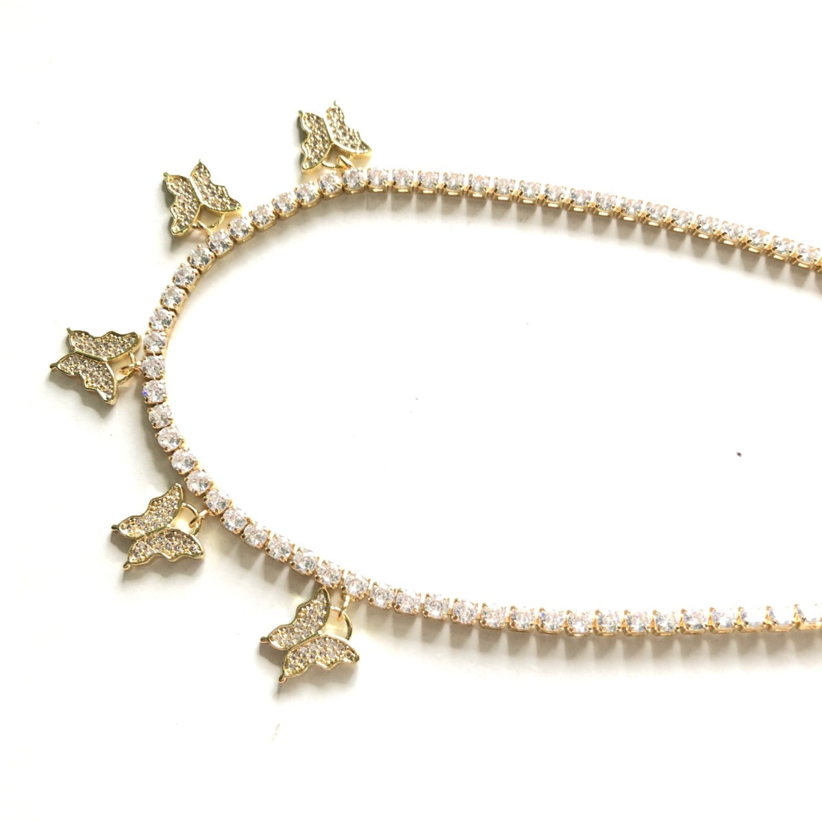 5-10pcs/lot 18inch Gold Plated Tennis Chain Necklace with 5 Hooks Chain Necklaces Charms Beads Beyond