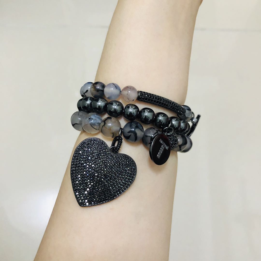 5pcs/lot 31*30.7mm CZ Paved Big Heart Charms CZ Paved Charms Hearts Large Sizes Charms Beads Beyond