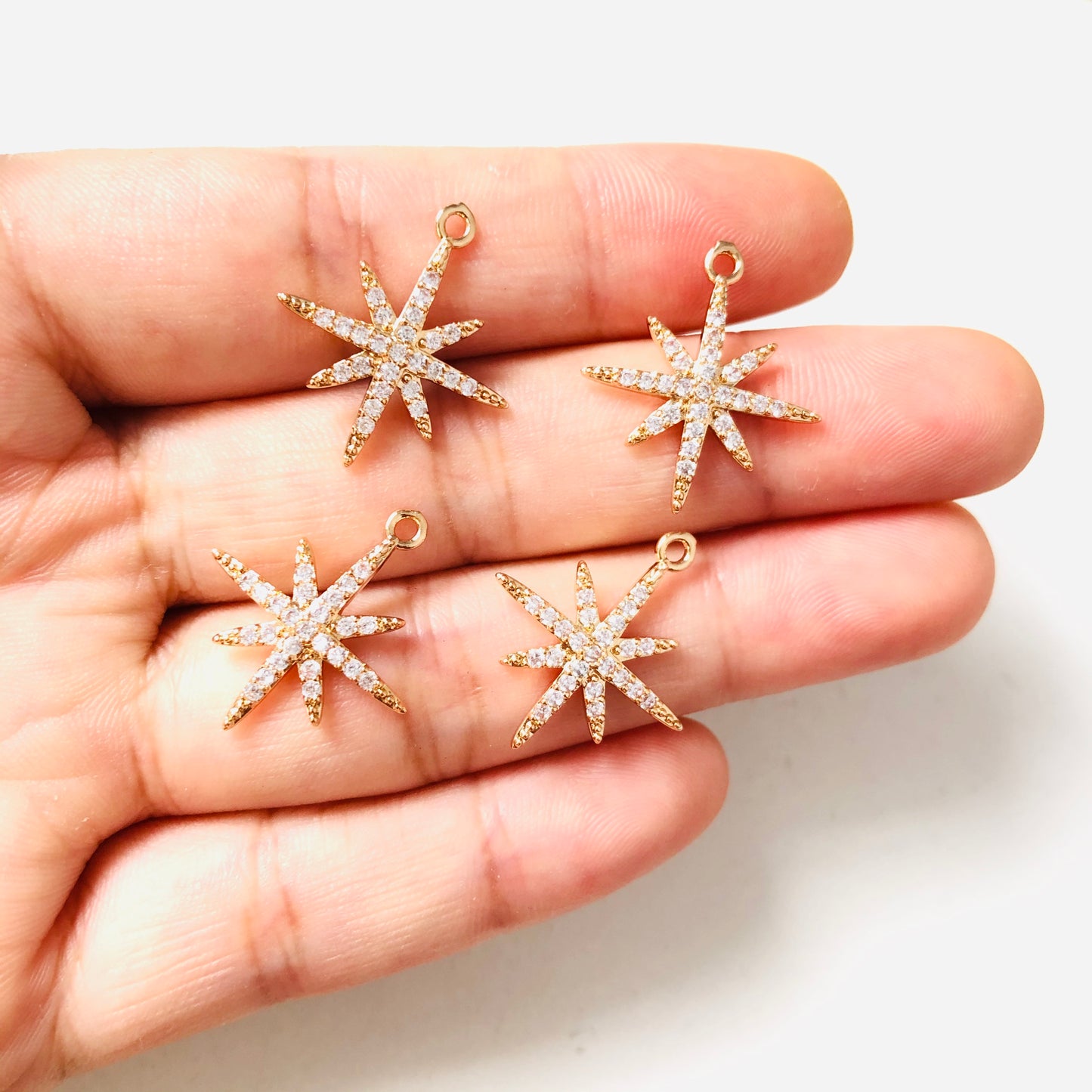 10pcs/lot 20*17.6mm CZ Paved Star Charms CZ Paved Charms Small Sizes Sun Moon Stars Charms Beads Beyond