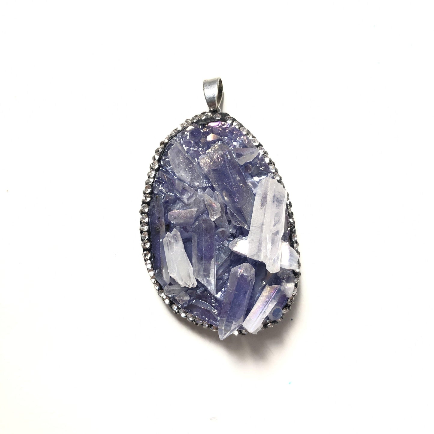 5pcs/lot 44-48mm Water Drop Natural Quartz Charm Purple Stone Charms Charms Beads Beyond