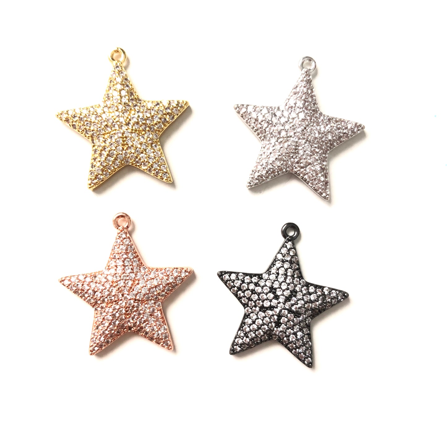 10pcs/lot 24*23mm CZ Paved Star Charms CZ Paved Charms Sun Moon Stars Charms Beads Beyond
