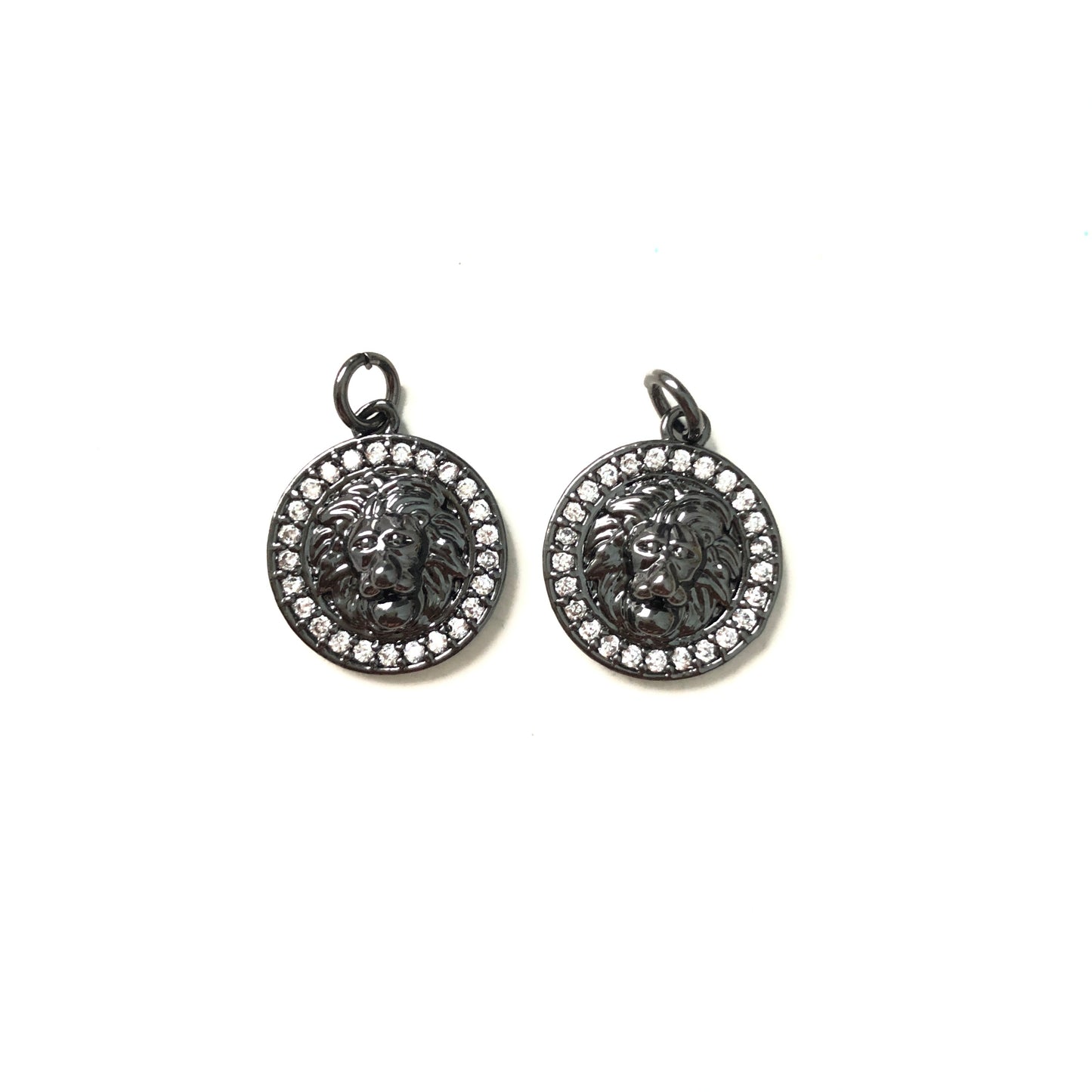 10pcs/lot 15mm CZ Paved Lion Charms Black CZ Paved Charms Animals & Insects Charms Beads Beyond