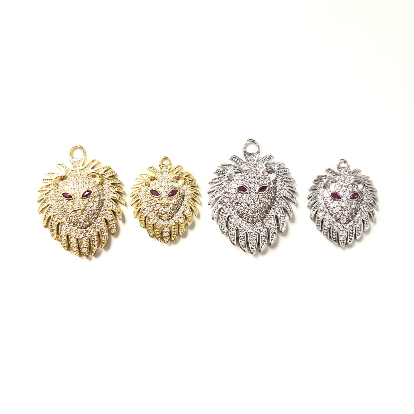 10pcs/lot CZ Paved Lion Charms CZ Paved Charms Animals & Insects Charms Beads Beyond
