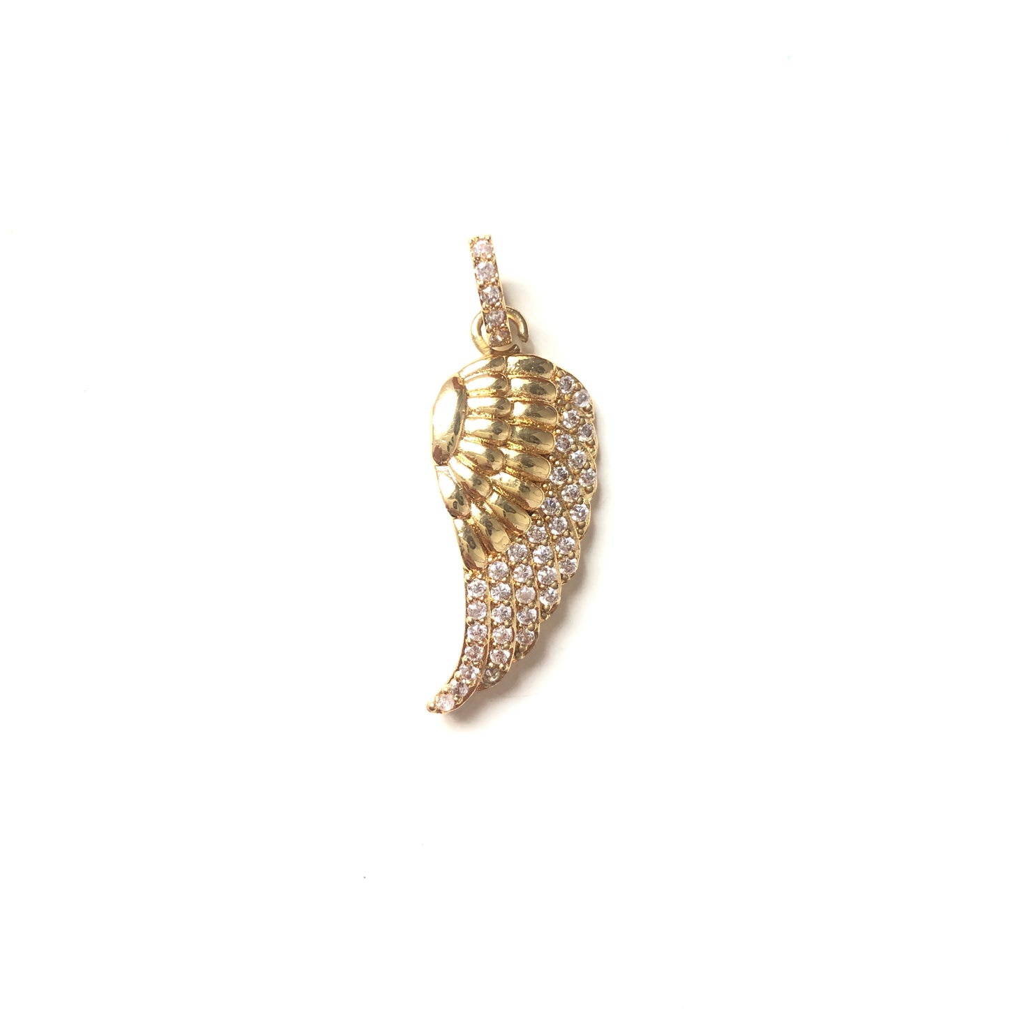 10pcs/lot 38*13mm CZ Paved Wing Charms Gold CZ Paved Charms Wings Charms Beads Beyond