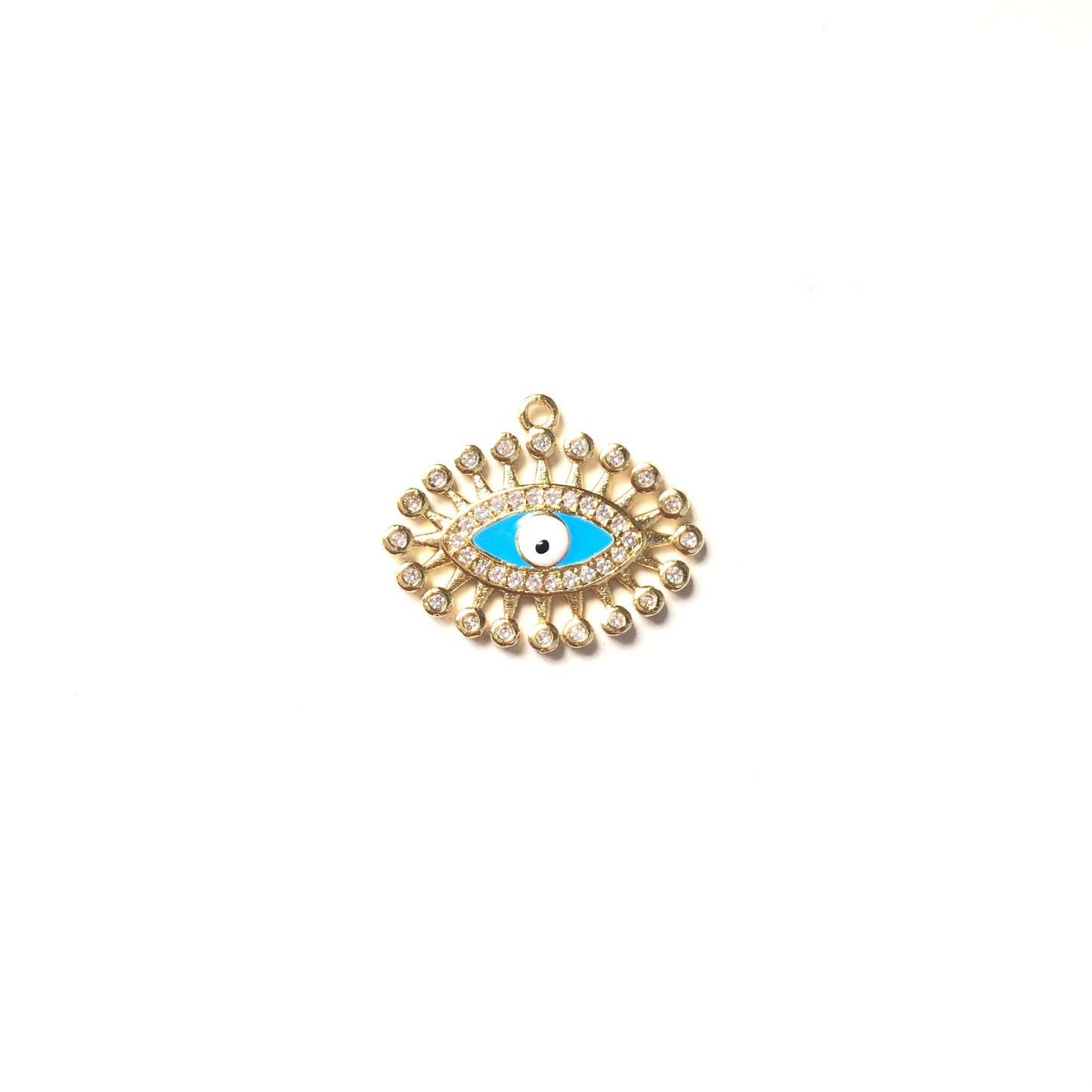 10pcs/lot 18.3*22.6mm CZ Paved Evil Eye Charms Gold CZ Paved Charms Evil Eyes Charms Beads Beyond