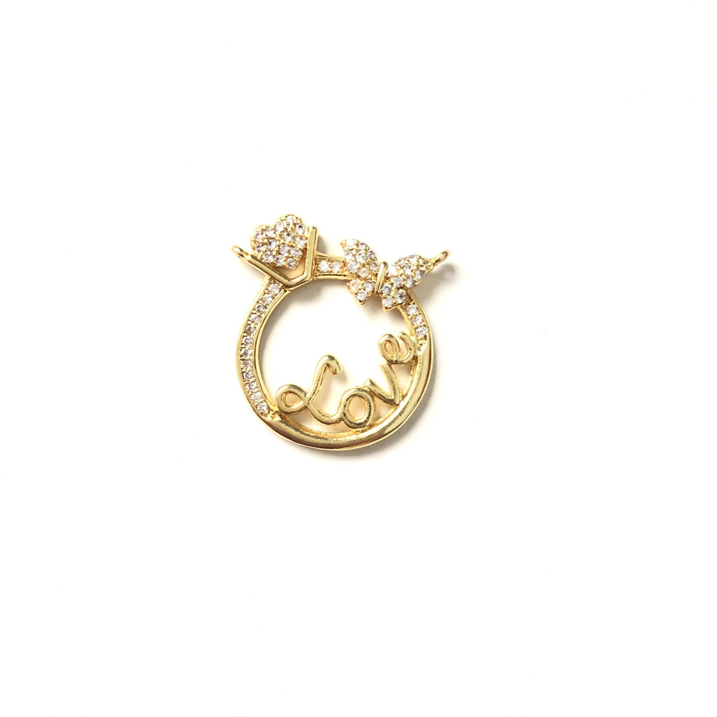10pcs/lot 24*22mm Clear CZ Paved LOVE Charms Gold CZ Paved Charms Love Letters Charms Beads Beyond