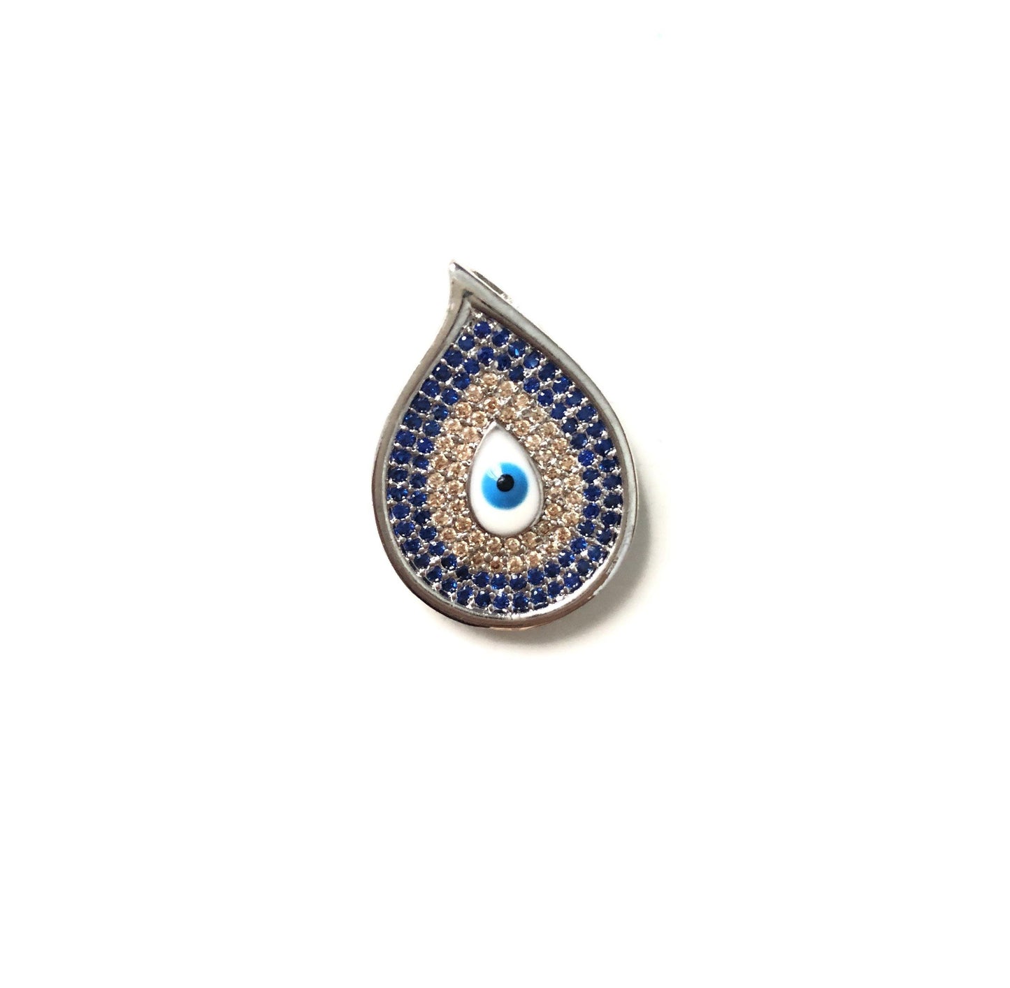 10pcs/lot 23*16mm CZ Paved Evil Eye Charms Silver CZ Paved Charms Evil Eyes Charms Beads Beyond