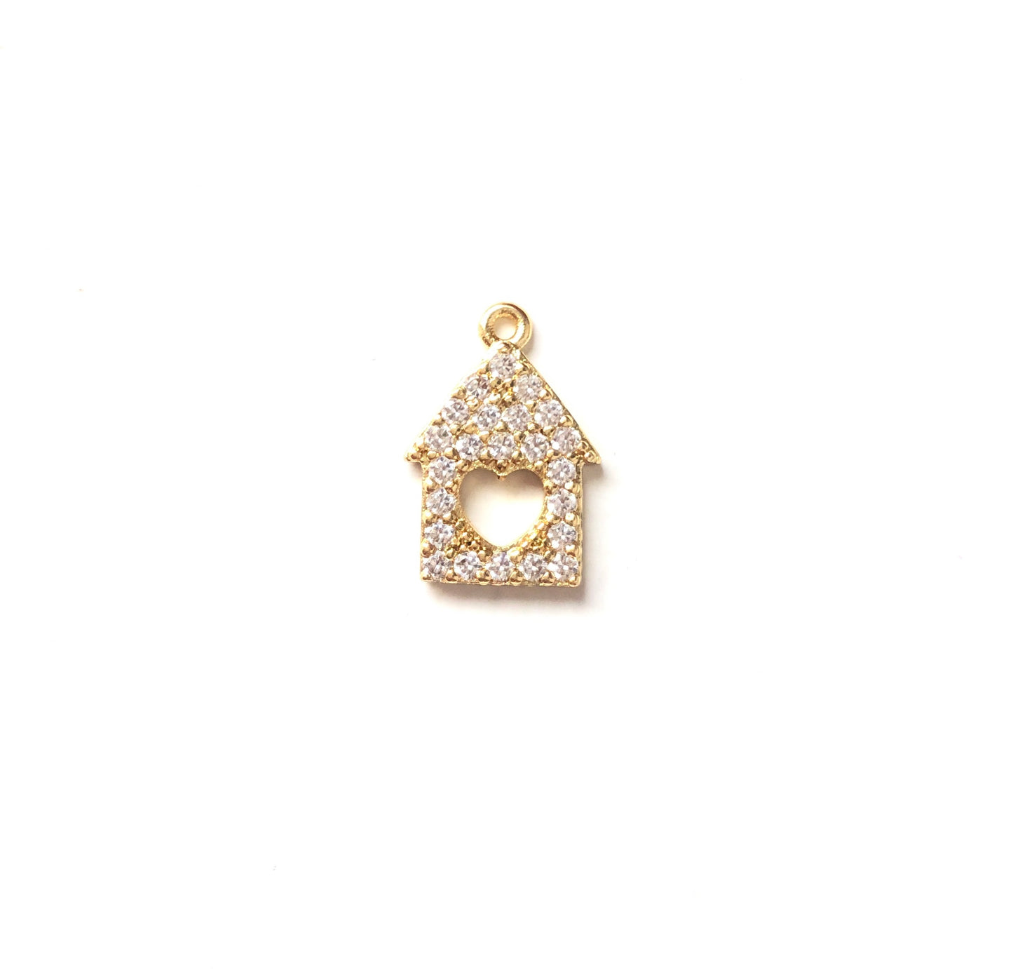 10pcs/lot 15*10.5mm CZ Paved Love Home Charms Gold CZ Paved Charms Love Letters Charms Beads Beyond