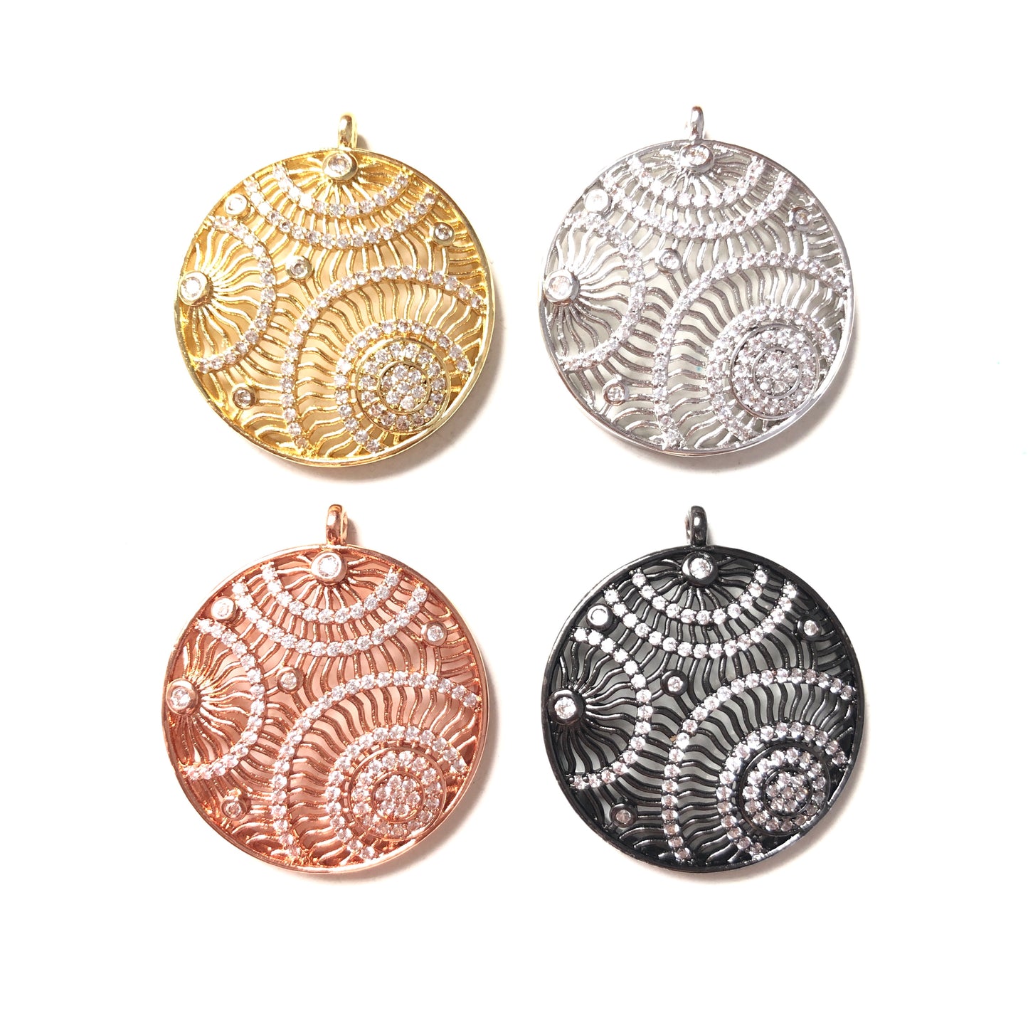 5-10pcs/lot 29*33mm CZ Paved Big Size Galaxy Charms CZ Paved Charms Large Sizes Charms Beads Beyond