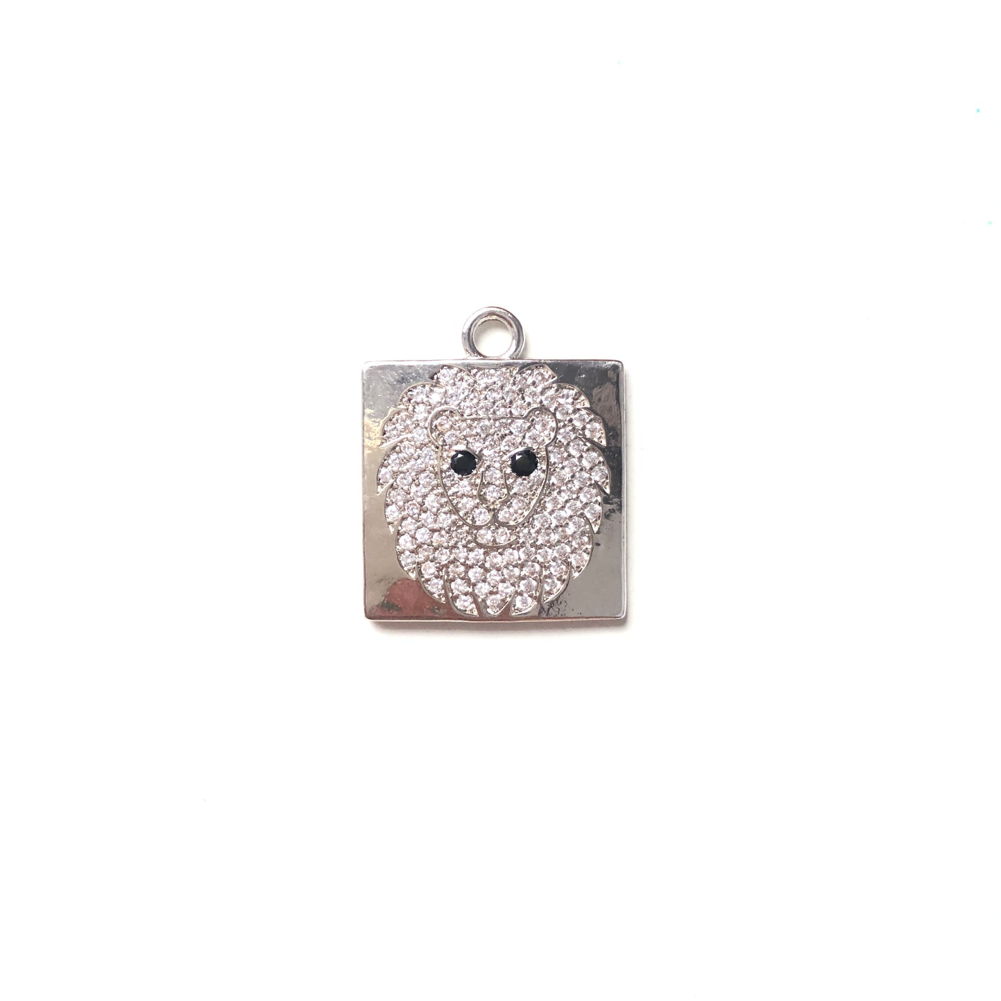 10pcs/lot 22*20.6mm CZ Paved Lion Charms Silver CZ Paved Charms Animals & Insects Charms Beads Beyond