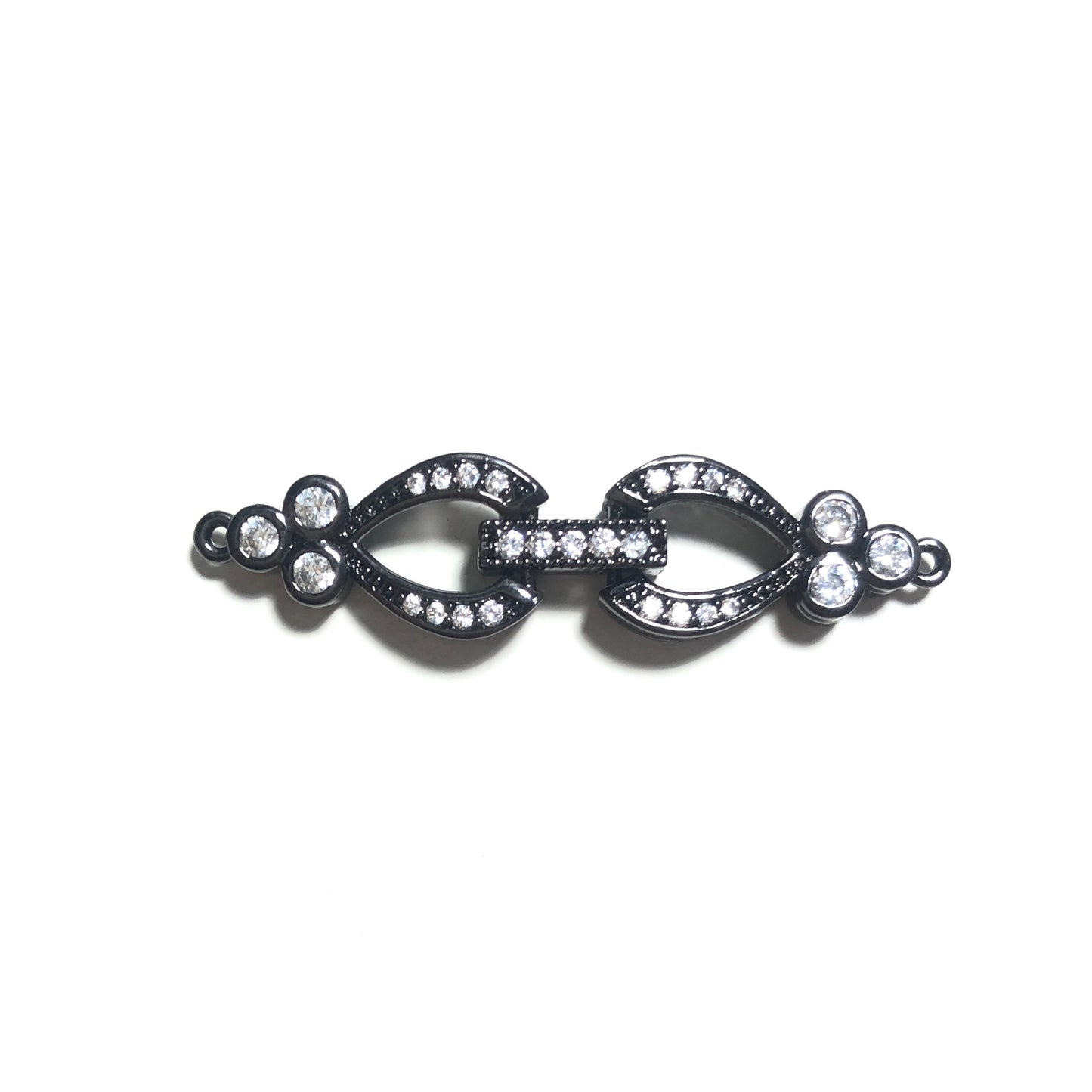 10pcs/lot 40*9.5mm CZ Paved Chain Connectors Black CZ Paved Connectors Chain Charms Beads Beyond