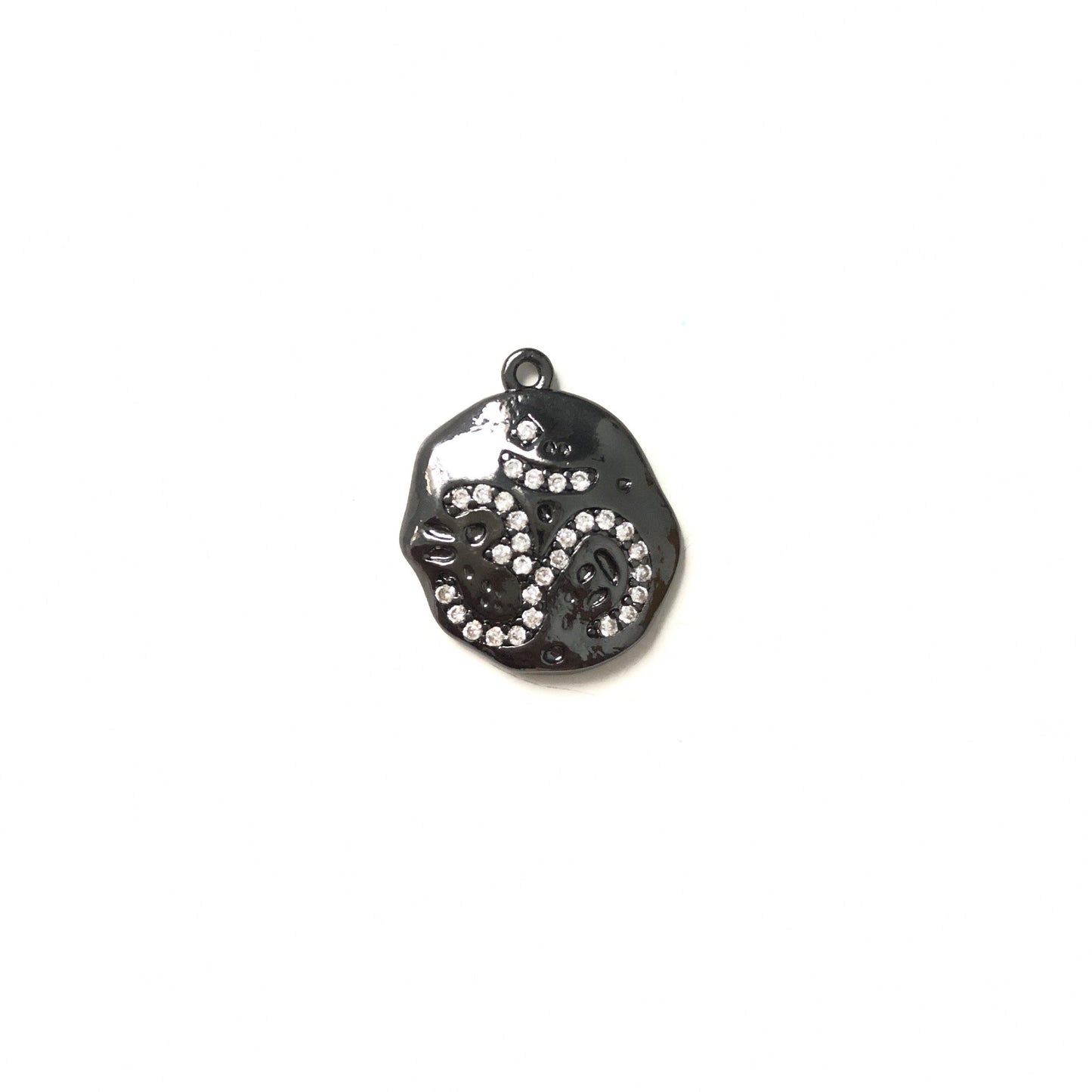 10pcs/lot 18*20.5mm CZ Paved OM Symbol Charms Black CZ Paved Charms Symbols Charms Beads Beyond