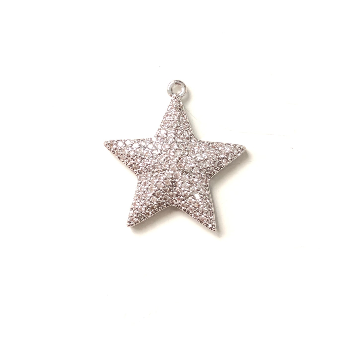 10pcs/lot 24*23mm CZ Paved Star Charms Silver CZ Paved Charms Sun Moon Stars Charms Beads Beyond