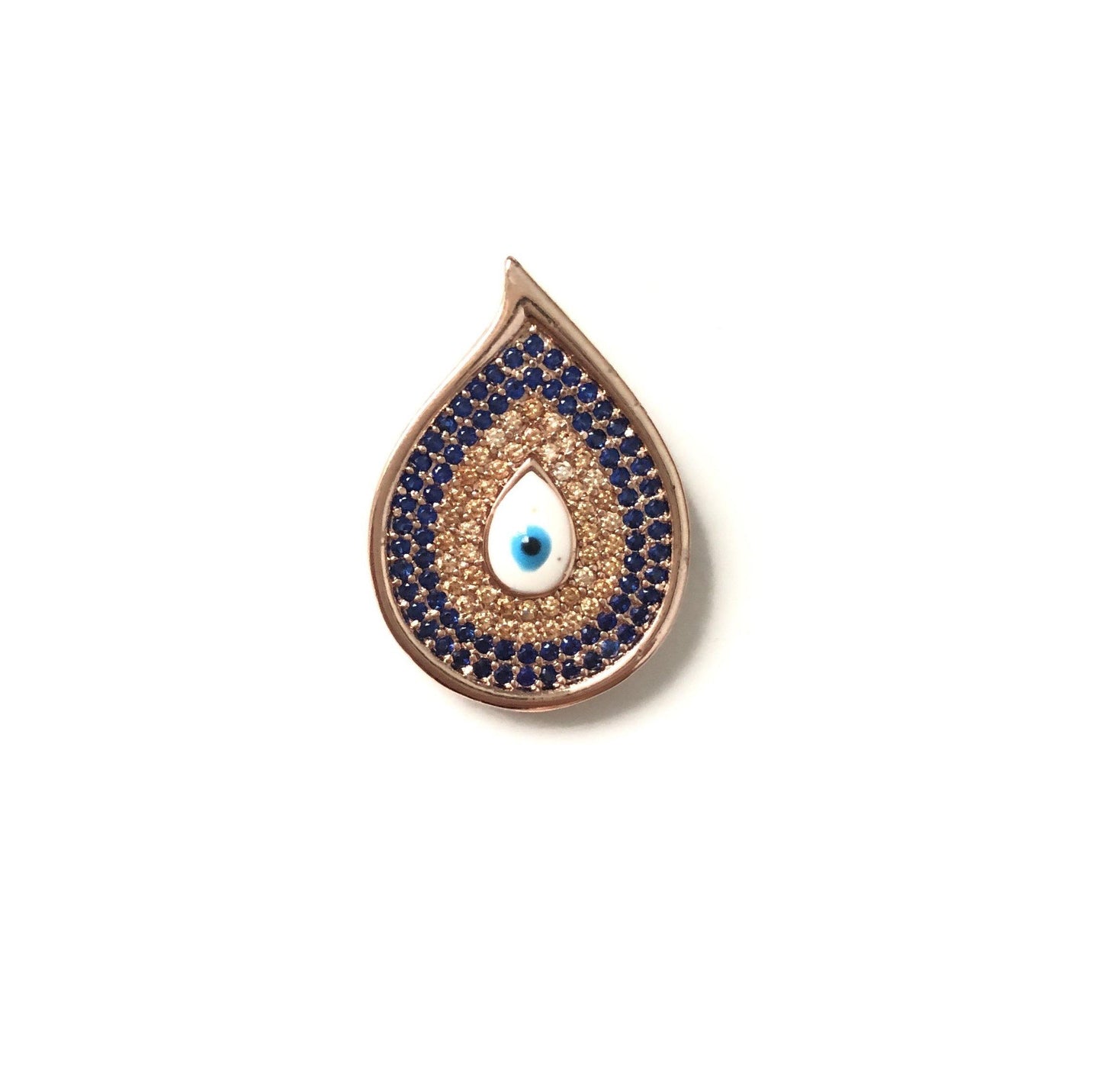 10pcs/lot 23*16mm CZ Paved Evil Eye Charms Rose Gold CZ Paved Charms Evil Eyes Charms Beads Beyond