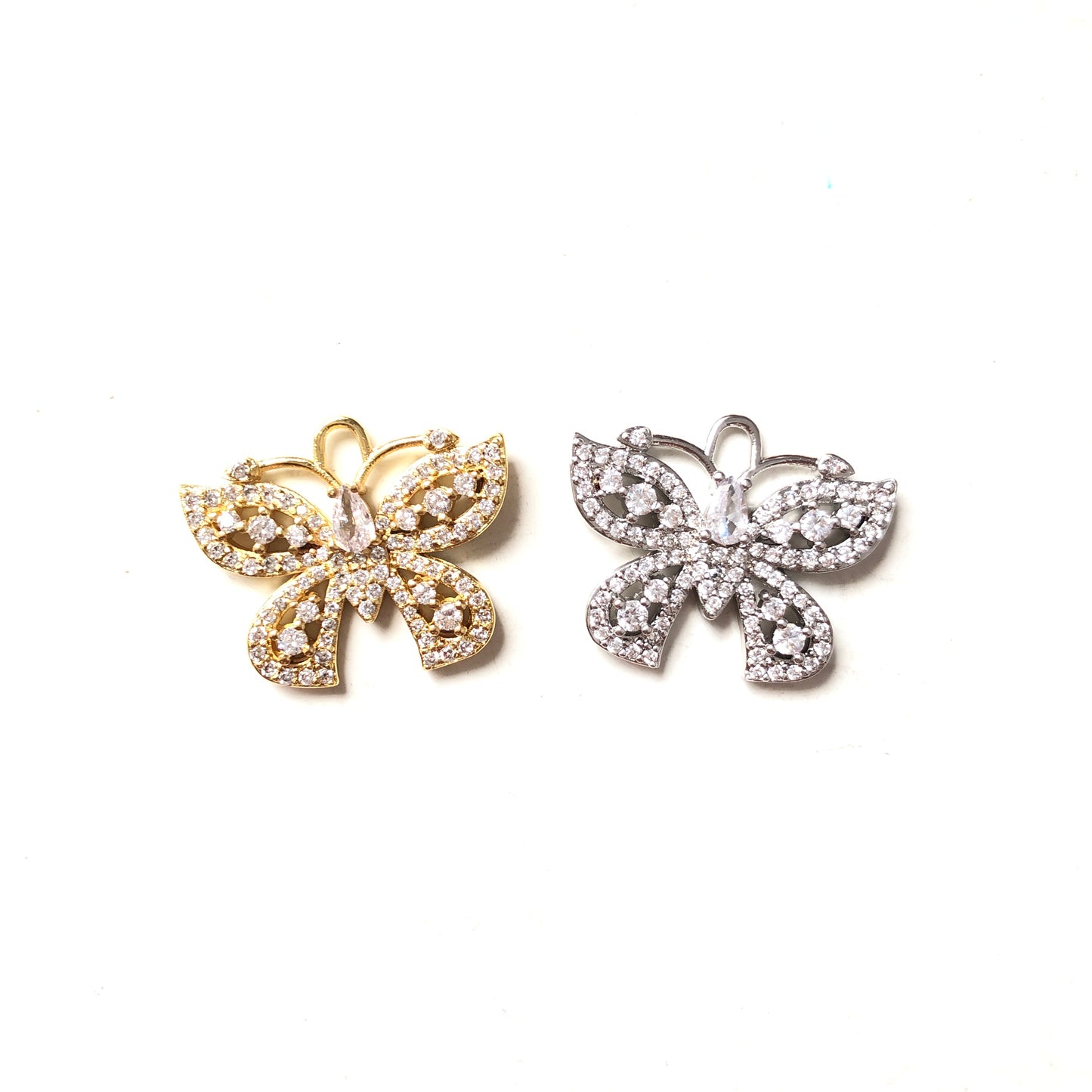 10pcs/lot 24*20mm CZ Paved Butterfly Charms CZ Paved Charms Butterflies Charms Beads Beyond