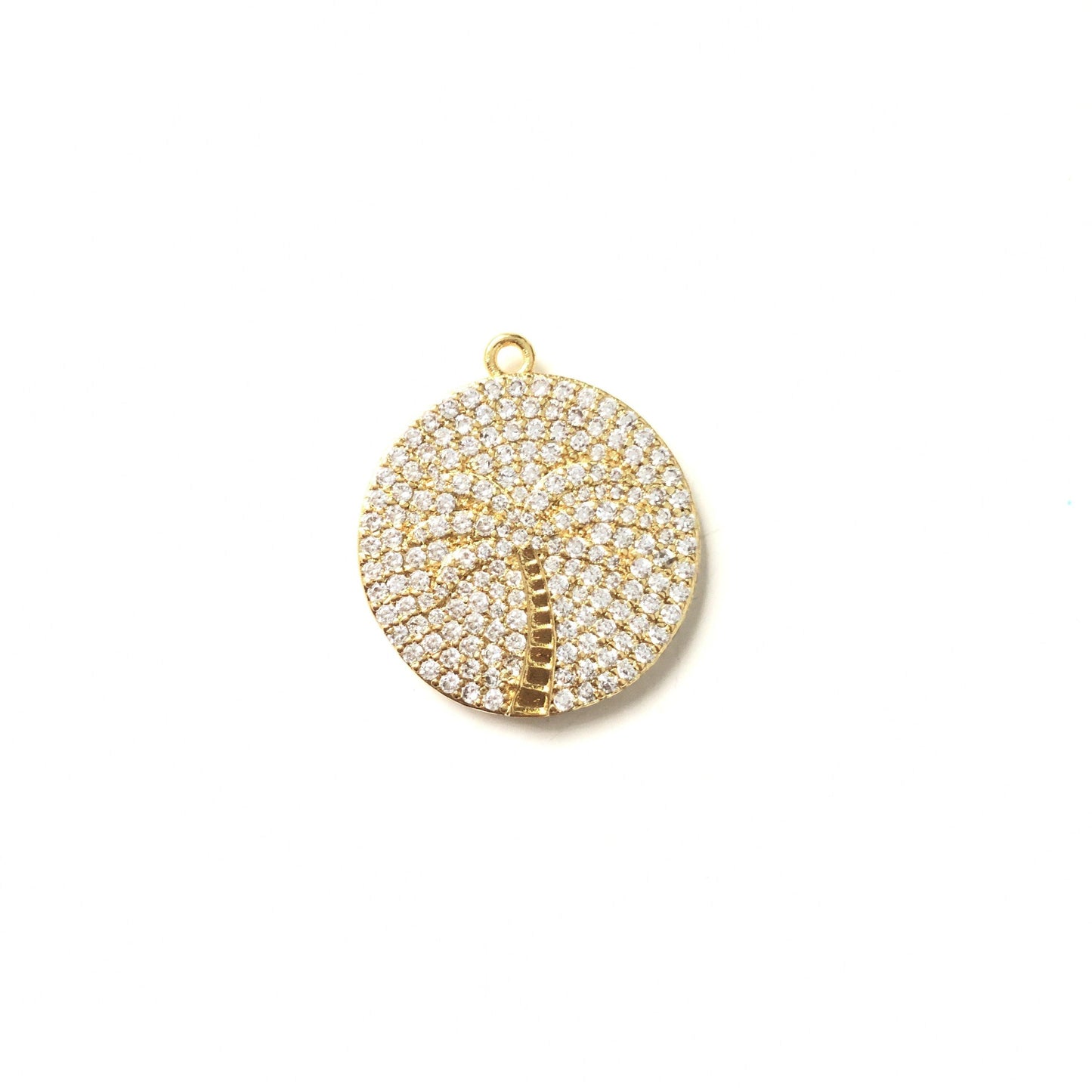 10pcs/lot 25*28mm CZ Paved Coconut Tree Charms Clear Tree CZ Paved Charms Flowers Charms Beads Beyond