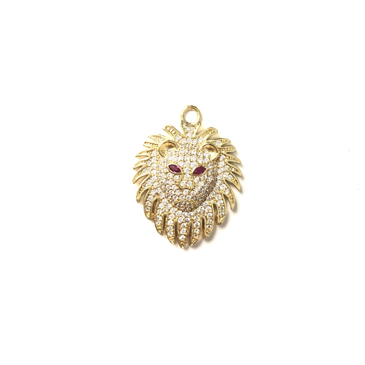 10pcs/lot CZ Paved Lion Charms Big Gold Lion-10pcs CZ Paved Charms Animals & Insects Charms Beads Beyond