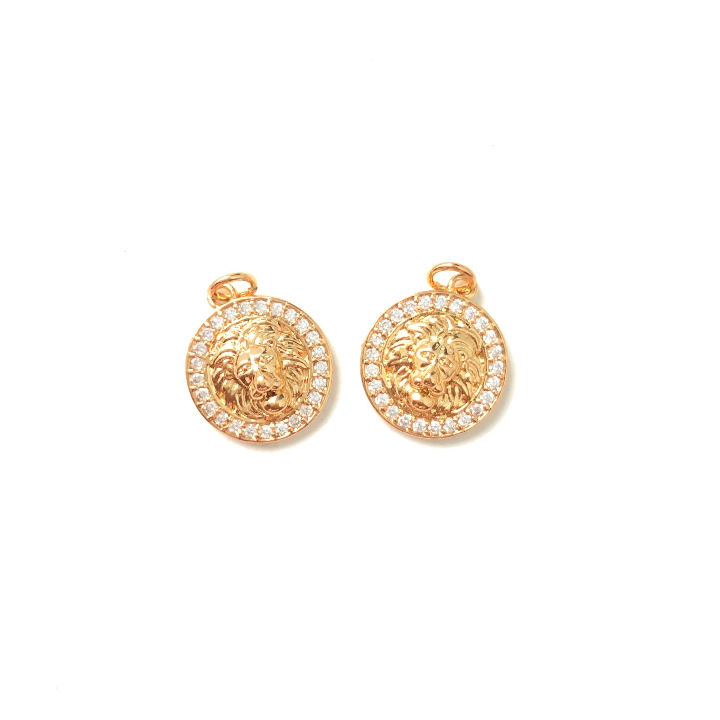 10pcs/lot 15mm CZ Paved Lion Charms Gold CZ Paved Charms Animals & Insects Charms Beads Beyond