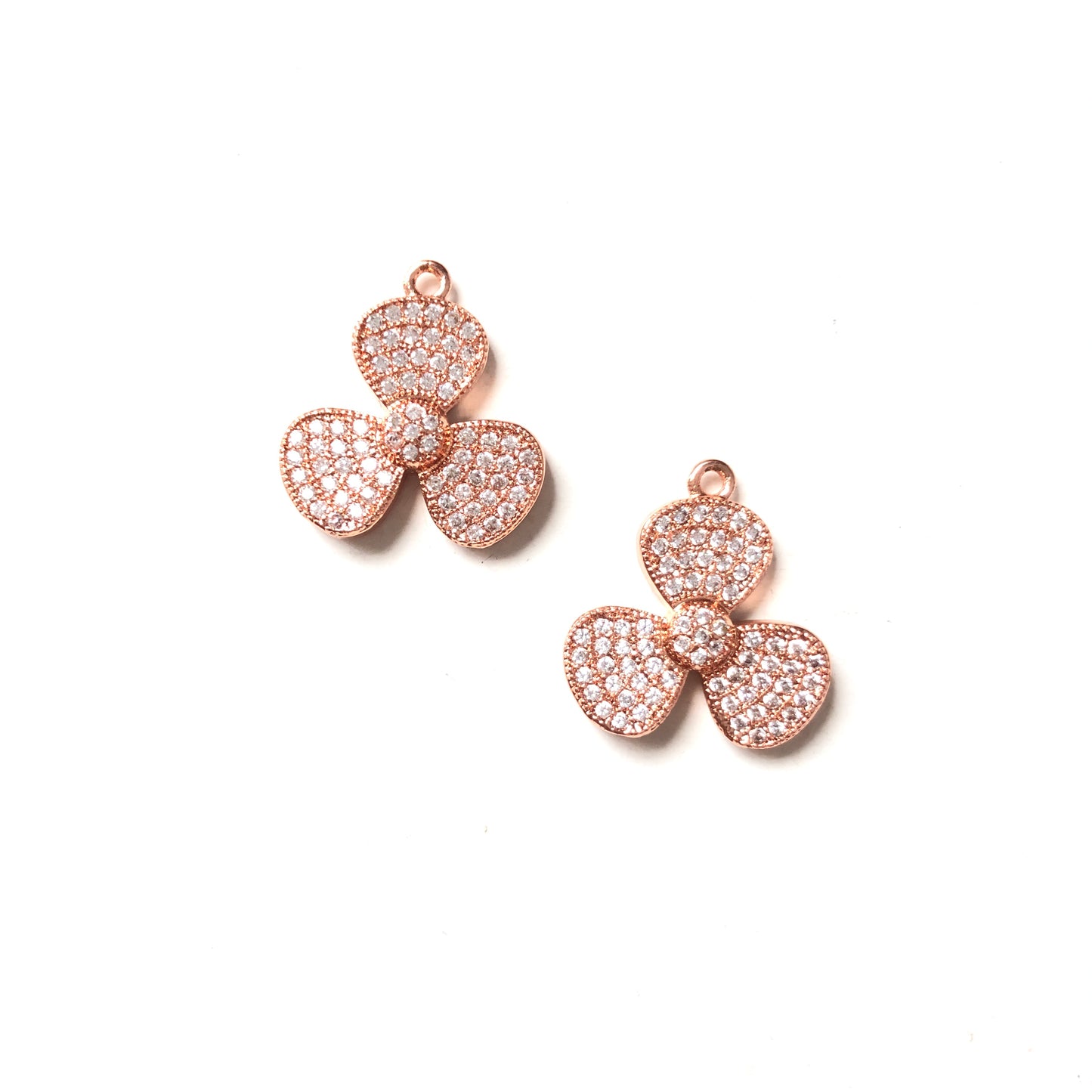 10pcs/lot 18*17mm CZ Paved Flower Charms Rose Gold CZ Paved Charms Flowers On Sale Charms Beads Beyond