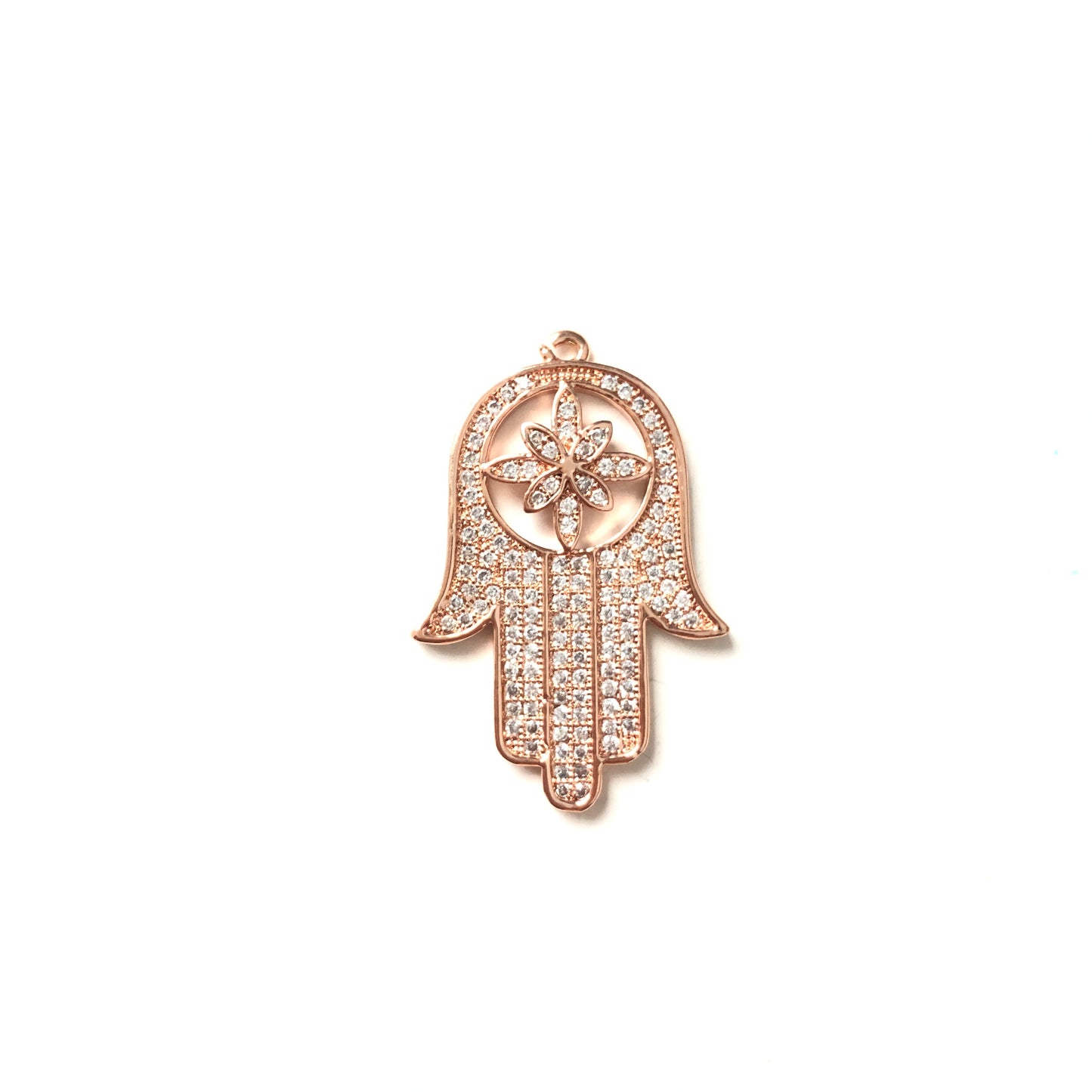 5-10pcs/lot 35*22mm CZ Paved Big Size Hamsa Charms Rose Gold CZ Paved Charms Hamsa Large Sizes Charms Beads Beyond