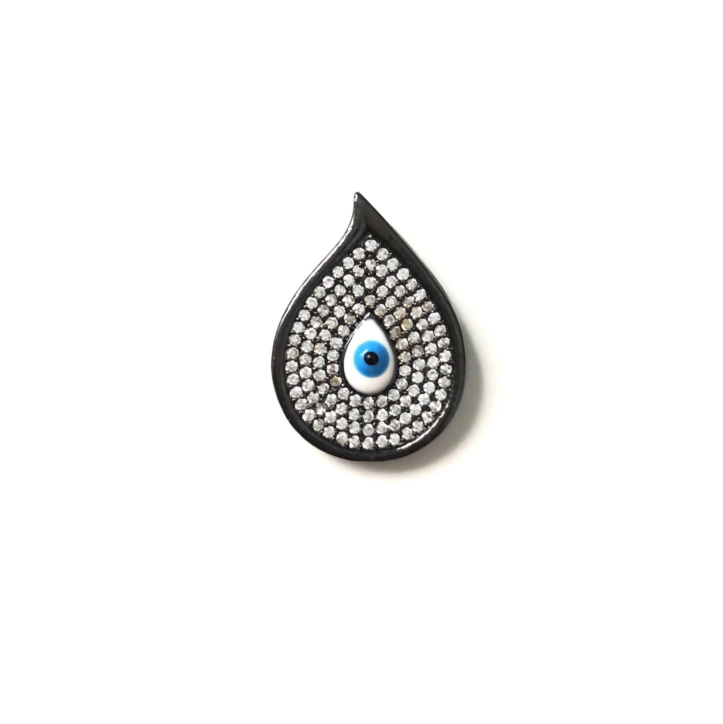 10pcs/lot 23*16mm CZ Paved Evil Eye Charms Black CZ Paved Charms Evil Eyes Charms Beads Beyond