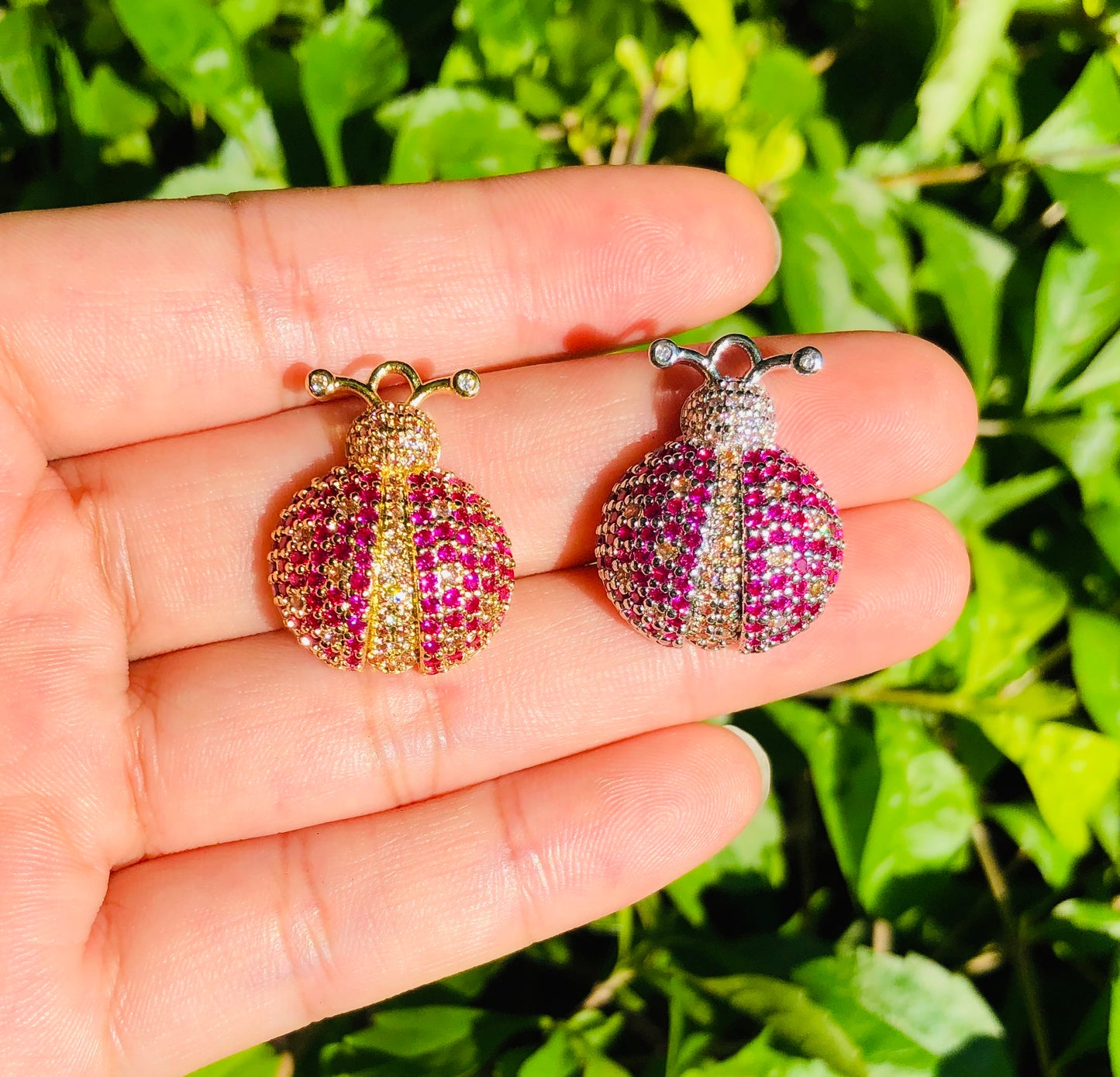 10pcs/lot 23*18mm CZ Paved Bug Charms Mix Color CZ Paved Charms Charms Beads Beyond