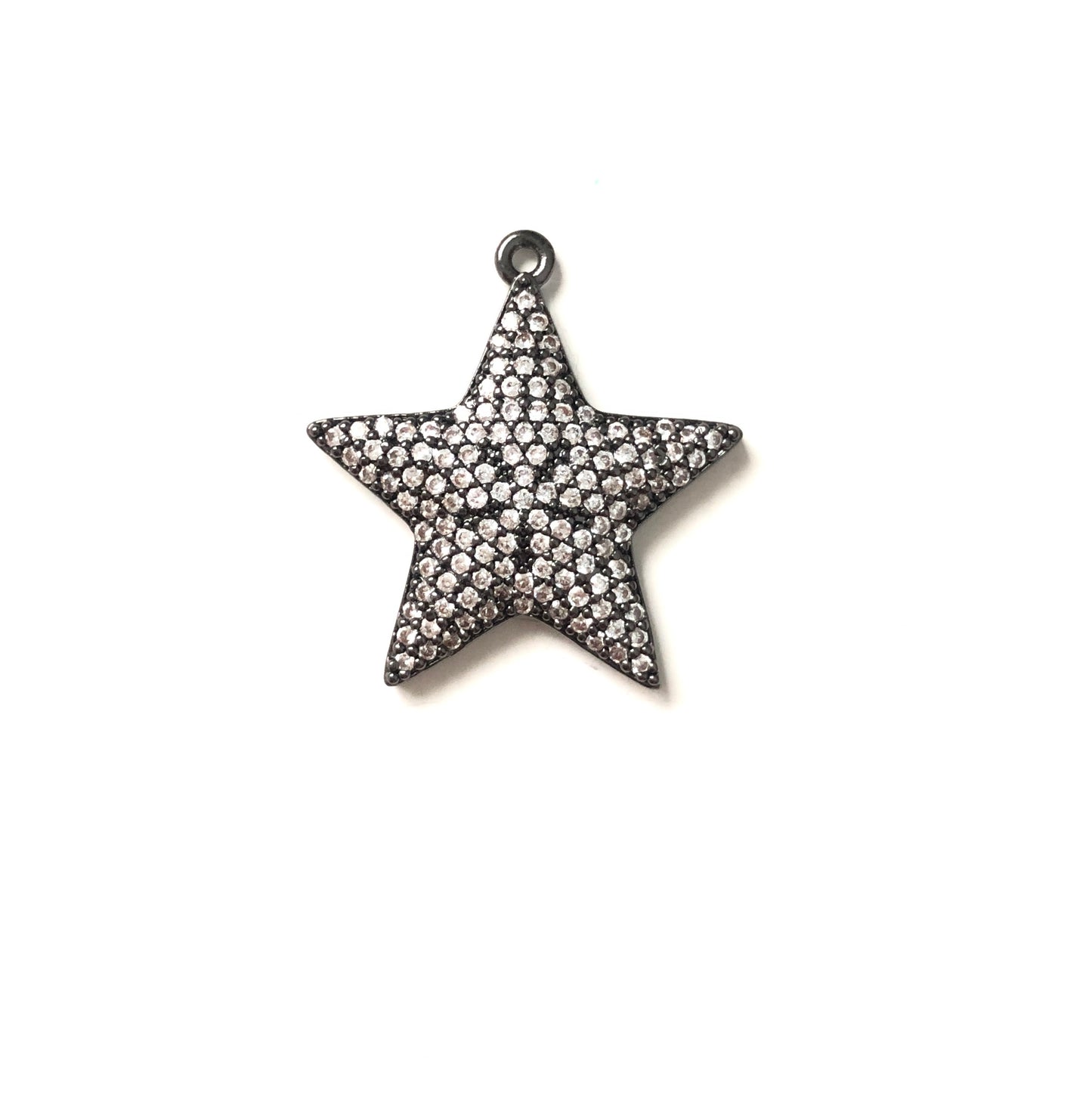10pcs/lot 24*23mm CZ Paved Star Charms Black CZ Paved Charms Sun Moon Stars Charms Beads Beyond