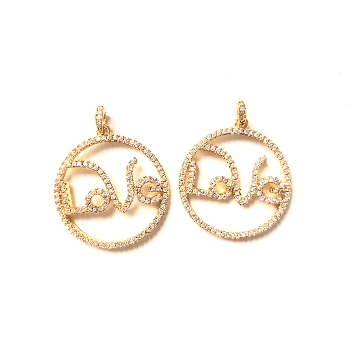 10pcs/lot 28mm CZ Paved LOVE Charms Gold CZ Paved Charms Love Letters Charms Beads Beyond