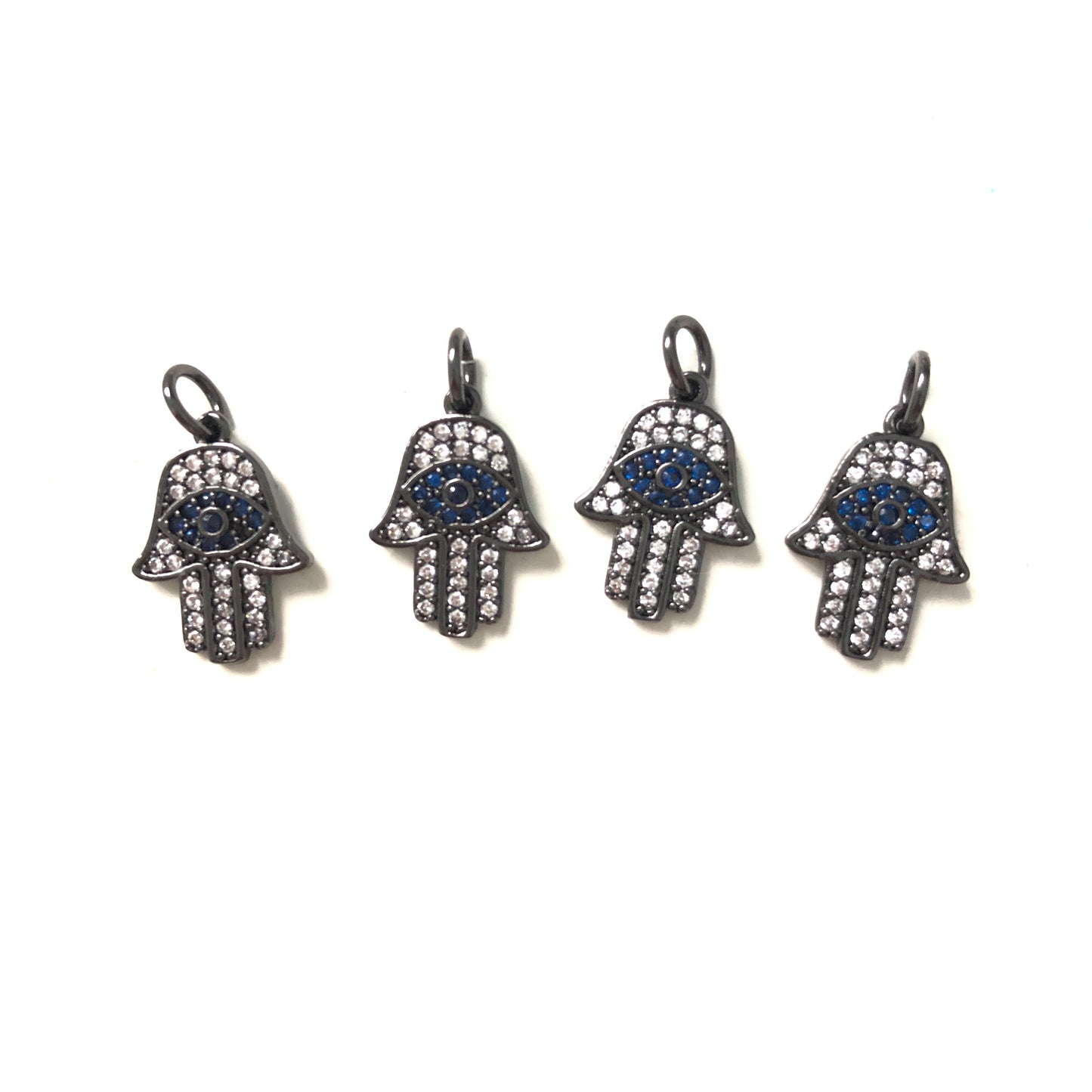 10pcs/lot 15.5*10.5mm CZ Paved Hamsa Charms Black CZ Paved Charms Hamsa Charms Beads Beyond