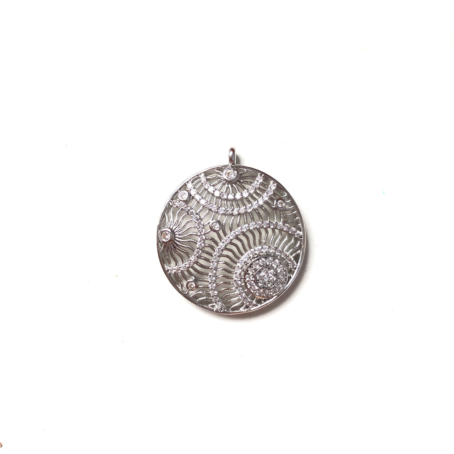 5-10pcs/lot 29*33mm CZ Paved Big Size Galaxy Charms Silver CZ Paved Charms Large Sizes Charms Beads Beyond