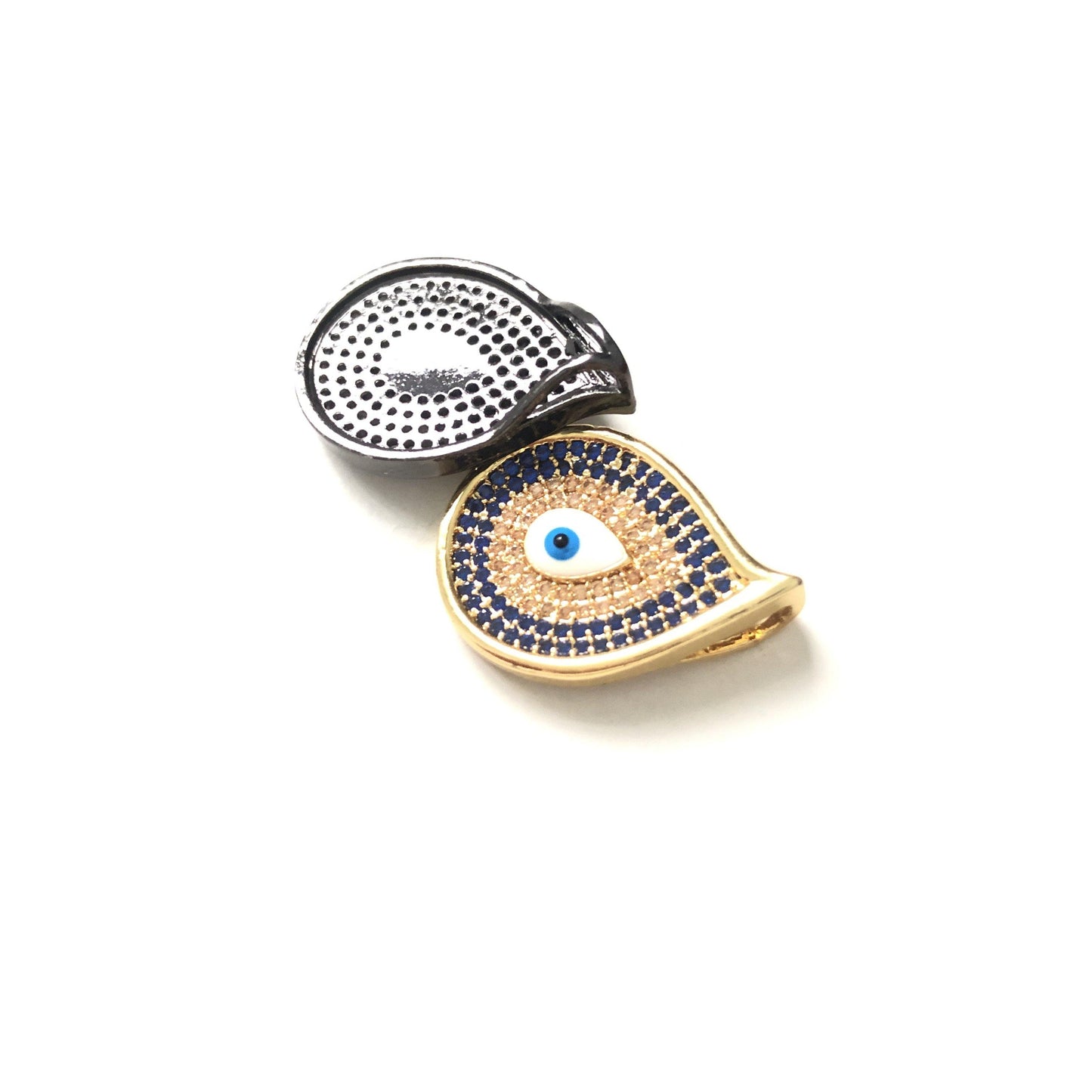 10pcs/lot 23*16mm CZ Paved Evil Eye Charms CZ Paved Charms Evil Eyes Charms Beads Beyond