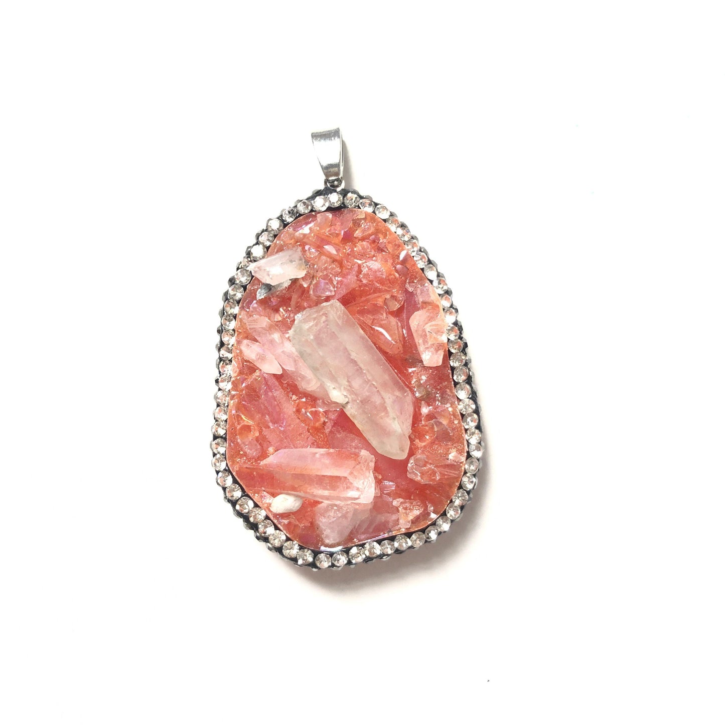 5pcs/lot 44-48mm Water Drop Natural Quartz Charm Orange Stone Charms Charms Beads Beyond
