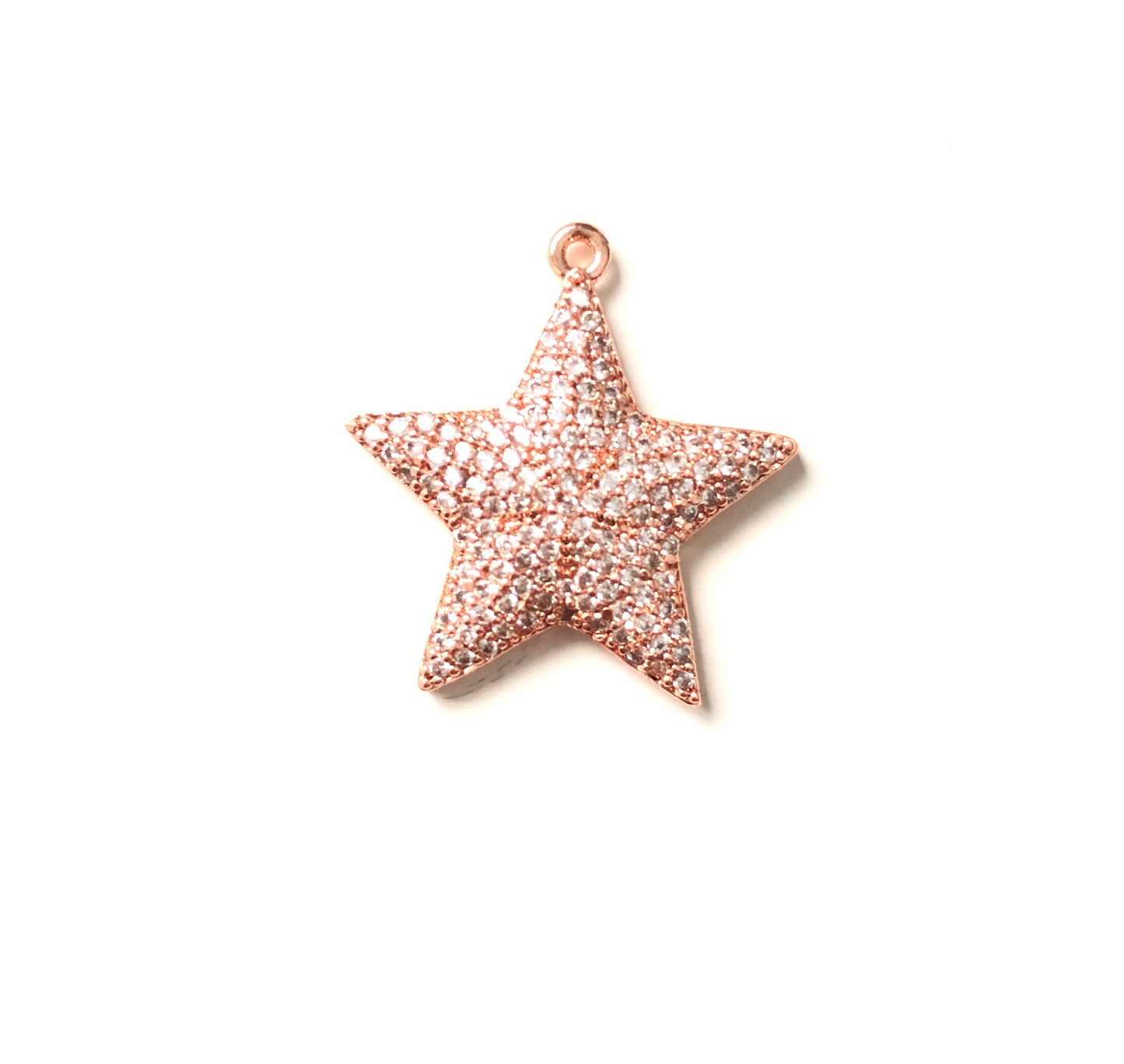 10pcs/lot 24*23mm CZ Paved Star Charms Rose Gold CZ Paved Charms Sun Moon Stars Charms Beads Beyond