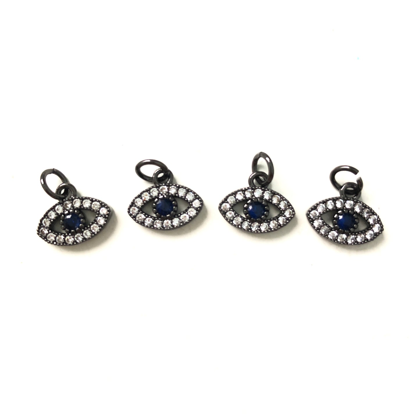 10pcs/lot 11*9mm CZ Paved Evil Eye Charms Black CZ Paved Charms Evil Eyes Small Sizes Charms Beads Beyond