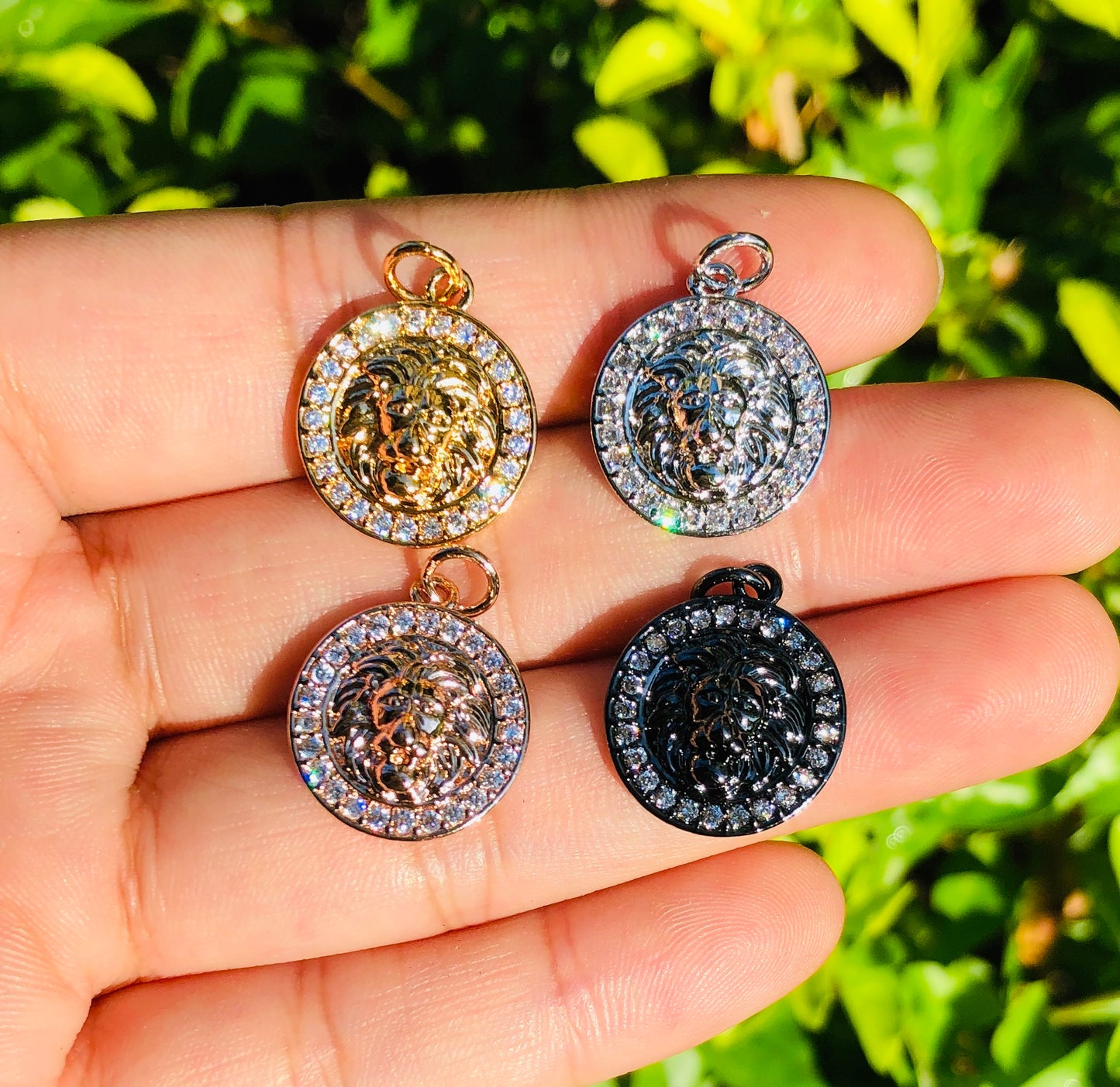 10pcs/lot 15mm CZ Paved Lion Charms Mix Color CZ Paved Charms Animals & Insects Charms Beads Beyond